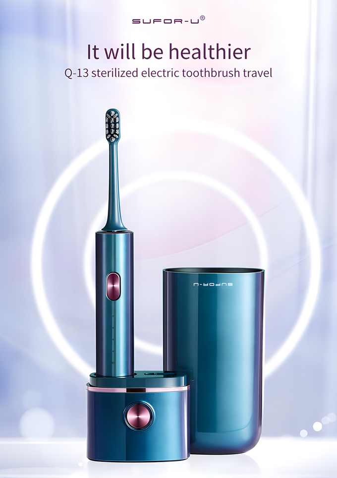 Professionele Sonic Elektrische Tandborstel Met UV 360 Desinfectiebeker En Reiszak 0