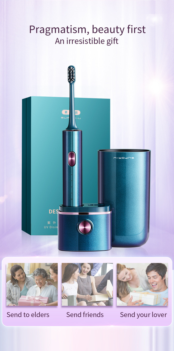 Professionele Sonic Elektrische Tandborstel Met UV 360 Desinfectiebeker En Reiszak 8